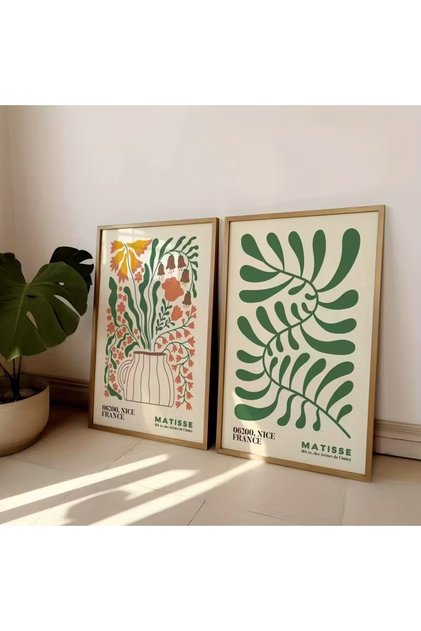 Estetik 2'li Modern Duvar Dekor Vintage Matisse France Çerçevesiz Kuşe Kağıt Poster Ev Dekor Tasarım
