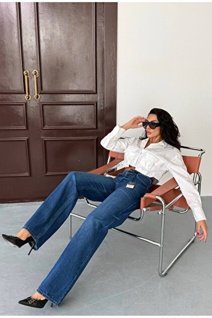 Women's High-Waisted Palazzo Stretch Fabric Stretchy Jeans Pants