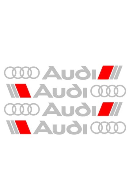 Set stickere auto, manere, tuning, pentru Audi, gri cu rosu