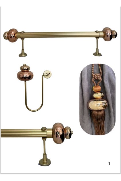 ANTİK RUSTİK FON PERDE ASKISI TTMGOLD002-100CM