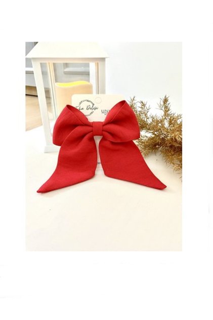Fabric Combed Ribbon Bow Automatic Buckle 7X13 cm