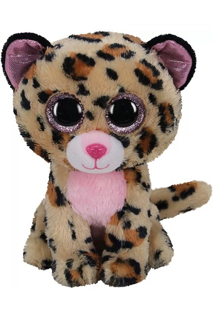Leopard de pluș 24 cm (maro și roz)