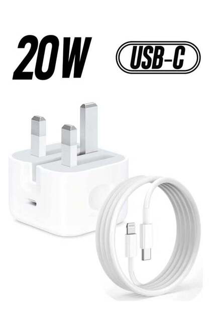 iPhone 20W Fast Charger | USB-C Wall Charger + USB-C to Lightning Cable