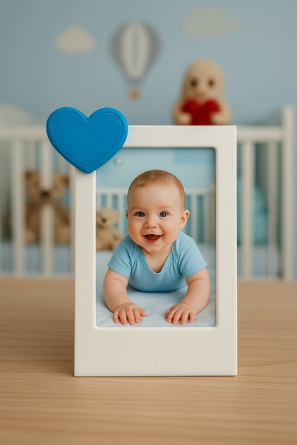 Kalp Detaylı Mini İnstax Fotoğraf Çerçevesi Masaüstü Minimalist Dekoraif Vesikalık Çerçeve