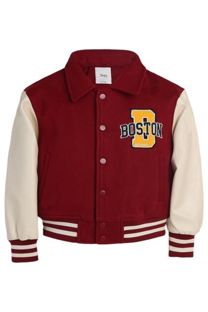 1986 Dinosaur Emblem 6-9 Years Old Jacket - Burgundy 9-10 Years Old