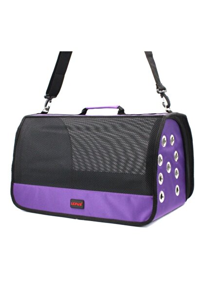 Mesh Bag Kedi Köpek Taşıma Çantası Lila 28X45X28 Cm