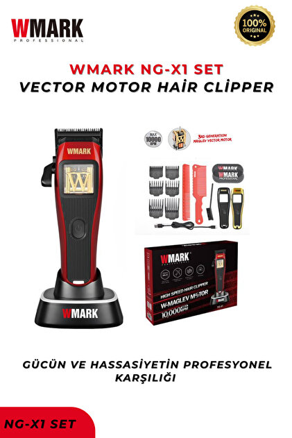 Wmark NG-X1 Vector Motor Hair Clipper (Type-C şarjlı, ekstra siyah