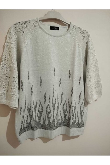 Superior Quality, Standard Size, Capri Sleeves, Cotton-Acrylic Blend, Stylish, Knitwear Sweater/Blouse