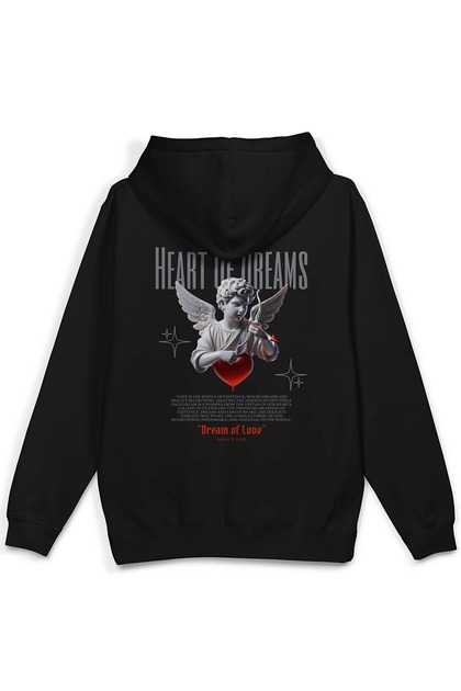Heart of Dreams Printed Women/Men Unisex Oversized Hooded 3-Thread Sweatshirt
