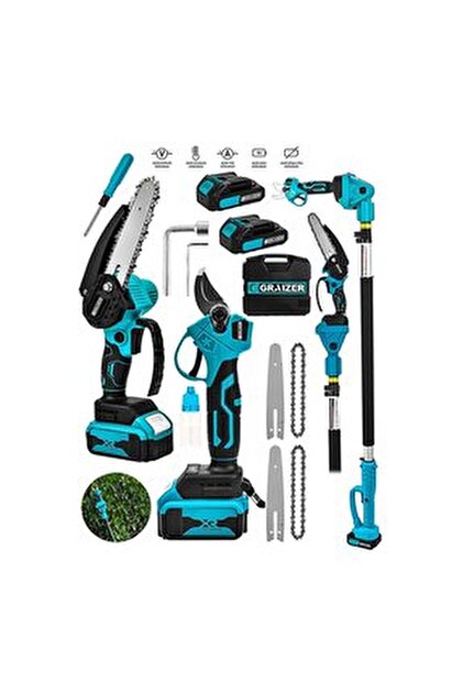 Graizer Powerforge 2 Akülü 2'li Set Şarjlı Ağaç Dal Kesme Ve
