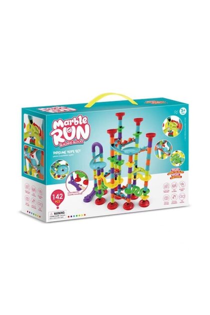 Set de construcție interactiv Marble Run cu 142 de piese și minge labirintică 3D, STEM, multicolor, Montessori