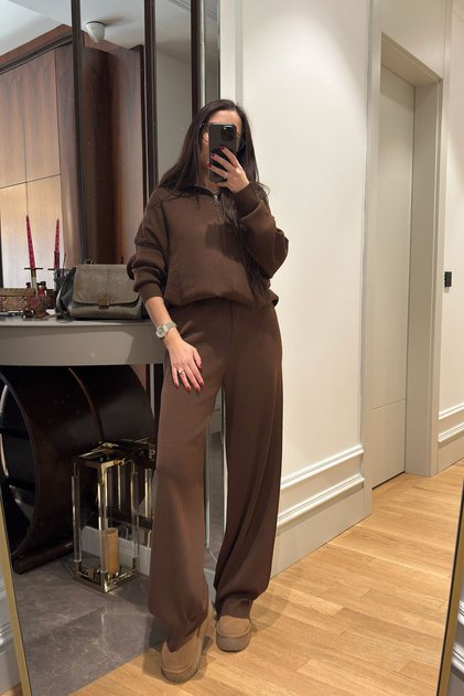 New Season Zippered Suit - Brown
