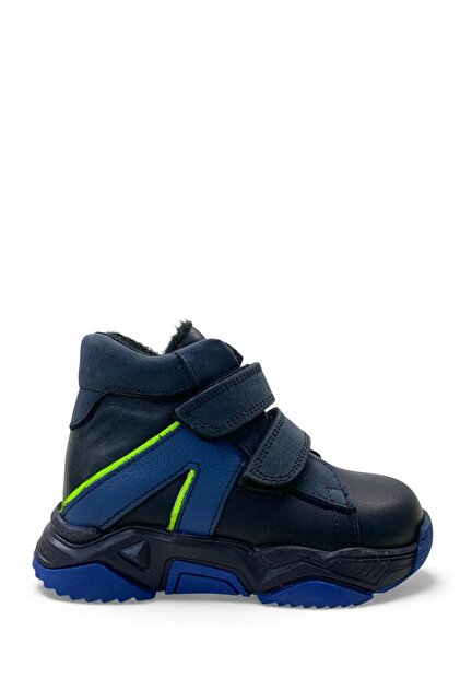 733 Orthopedic 100% Genuine Leather Baby Boy Navy Blue Boots