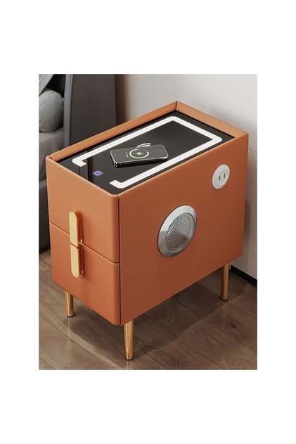 Smart bedside table rechargeable and multifunctional wireless Charging and BT speaker for bedroom