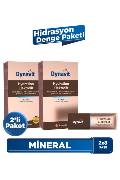 Hydration Elektrolit 8 Saşe x2-Potasyum,Magnezyum,Sodyum,Çinko,Folik Asit,C&B Vit.-Hidrasyon Denge