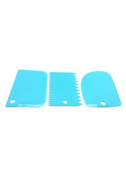 Set de 3 accesorii pentru nivelarea tortului, plastic, albastru
