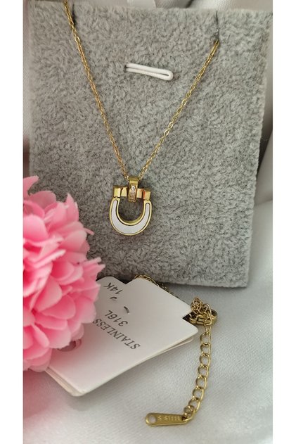 Steel Necklace-316L Tarnish-Free Steel Horseshoe Model