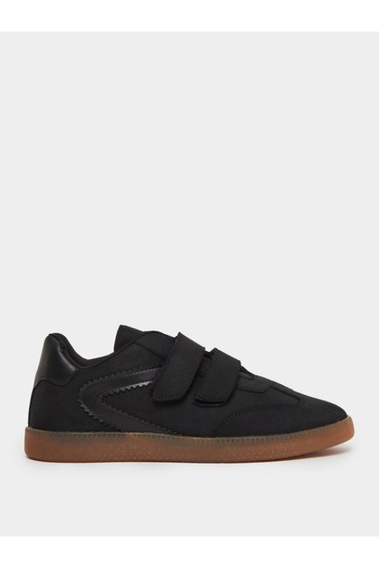 Black Velcro Strap Sneakers