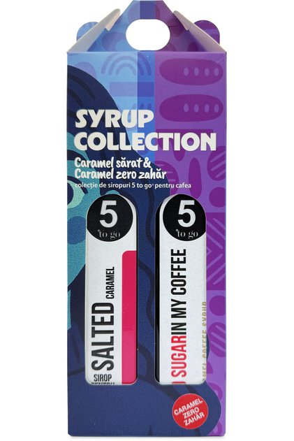Sirop cafea Collection, 2 x 250ml, Caramel Sarat & Caramel fara zahar,