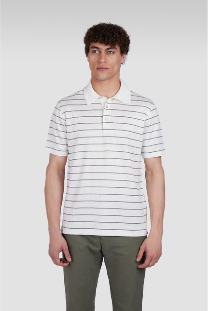 Linen Polo Shirt with Buttons