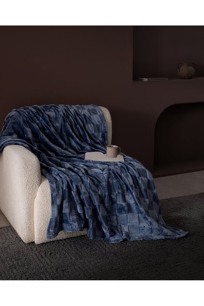 Vaporeux Welsoft Plain Tv Blanket - Dark Blue - 130X170 cm