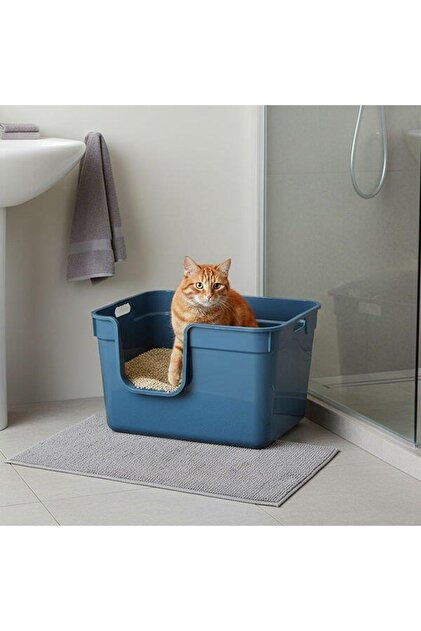 Herniks Tanos Yarı Açık Kedi Tuvaleti 54x40x32 - Mavi - Fiyatı