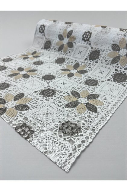 Pvc Transparent Covering Non-Perforated Lace Shelf Cover / Runner