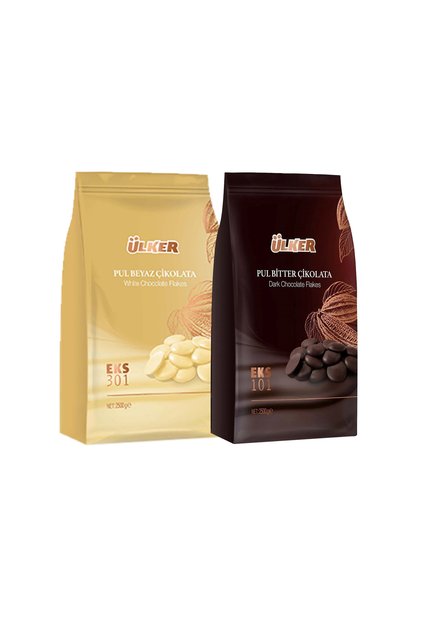 Kuvertür Çikolata Seti 5 kg - Bitter 2.5 kg & Beyaz 2.5 kg - Toplam 5 Kg