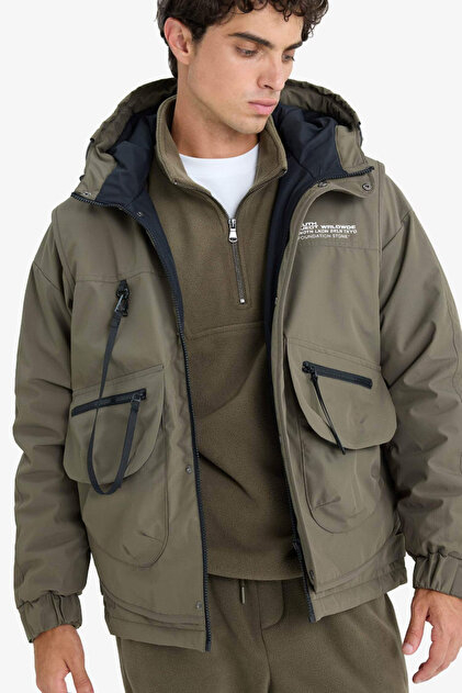 REGULAR Fit Su İtici Kapüşonlu Mont F1148AX25WN