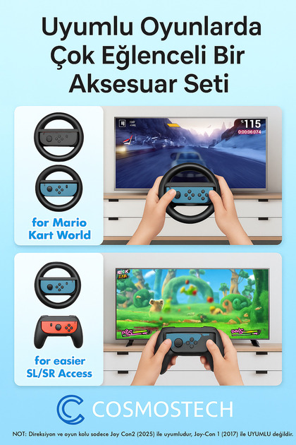 cosmostech N.Switch Sports 24'ü 1 Arada Aksesuar Kiti – Joy-Con 2
