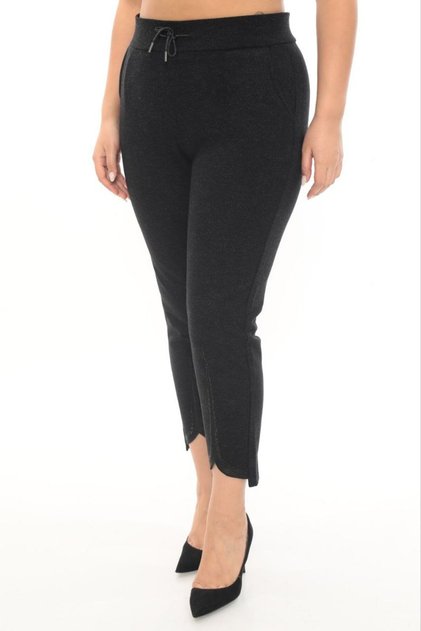 Plus Size Elastic High Waist Lycra Tube Leg Enhancer Stoned Cashmere Women's Thick Winter Trousers