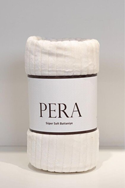 Pera Single Size 130X170 cm Tv Blanket Cream