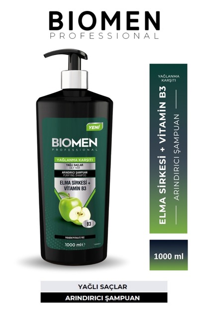 Professional Elma Sirkesi&vitamin B3 Yağlanma Karşıtı Arındırıcı Şampuan 1000 ml