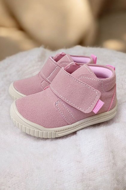 Baby Girl Pink Suede Orthopedic Sole Soft First-Walking Shoes 19-23 No