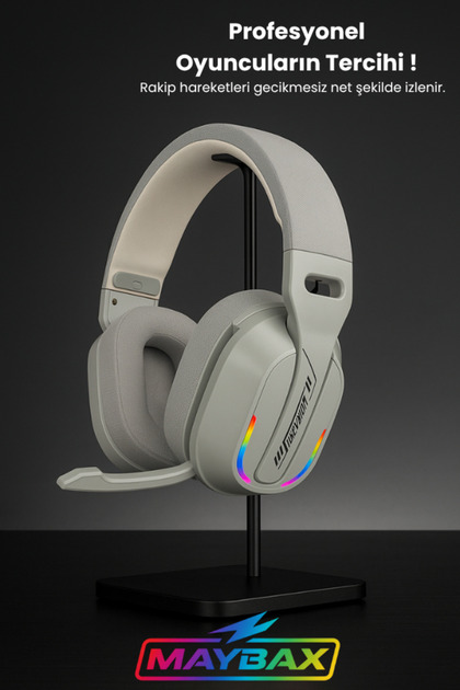 Bluetooth 5.4 Kablosuz RGB Işıklı Gaming Kulaklık 40mm Dinamik Sürücü Düşük Gecikme Typec Giriş