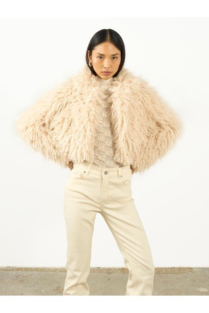 Fur Crop Jacket Cream
