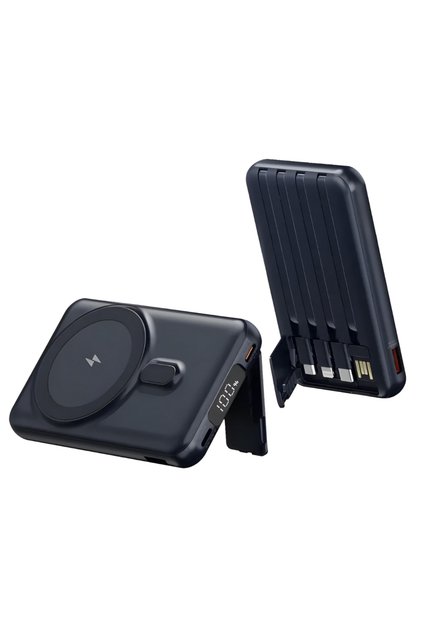 Baterie externă 10000mAh 4 în 1, încărcare super rapidă, indicator LED, 4 cabluri integrate, MagSafe