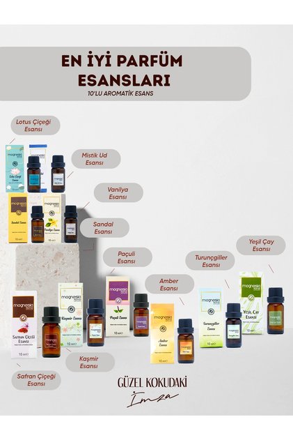 Magnesia Esans Uçucu yağlar ''Parfüm Yapımı Giriş 10'lu set''