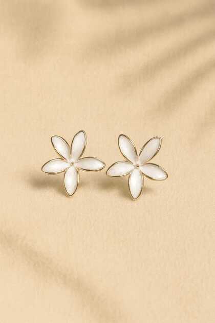 Elegant Earrings with 5-Petal Flower Design – Color Options Available