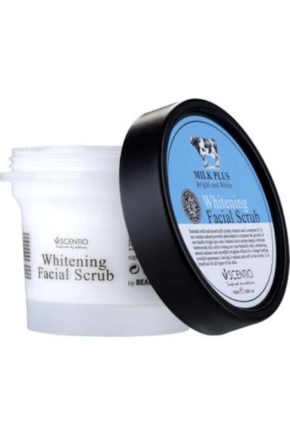 Bright & White Milk Plus Q10 Facial Scrub for Skin Whitening by Scentio - 100 ml