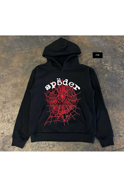 トップス Sp5der FULL TOLERANCE Sp5Der Unisex Model Pamuklu Kapüşonlu Sweatshirt