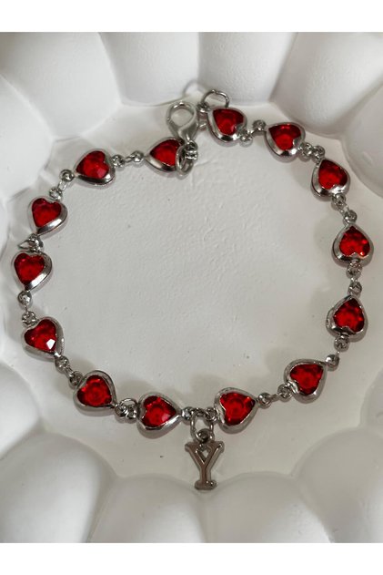 Red Heart Y Letter Women's Bracelet