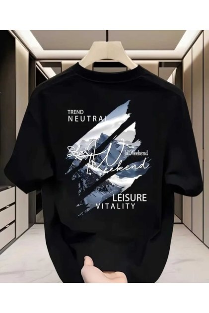 Abstract Mountain Landscape Printed T-Shirt