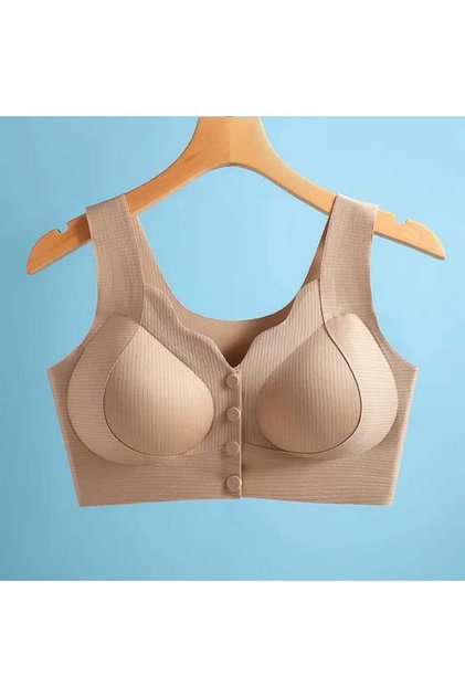 Bra with Front Snap Fasteners, Thick Straps, Stitch-Free Non-Marking, Comfortable, Everyday, Modern Ghost Laser Bra