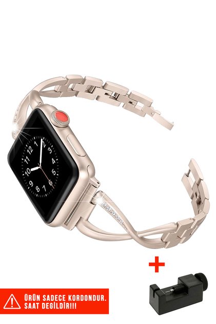 Apple Watch Seri 2/3/4/5/6/7/8/9/se 38mm 40mm 41mm ve Seri 10/11 42mm Uyumlu Şık Mücevher Bileklik