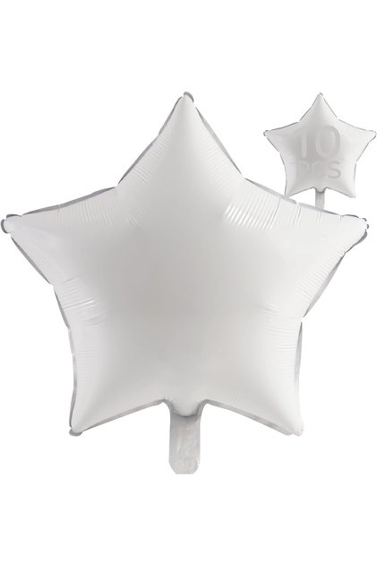 White Star Foil Balloon All Colors 45cm Stylish Image Compatible with Air and Helium