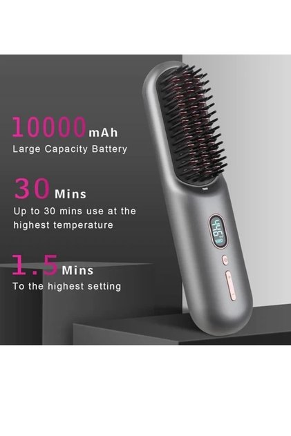 Portable cordless electric hair comb for hair styling