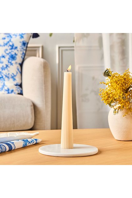 Karaca Striped Konik Mum Bej