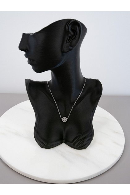 Çelik Van Cleef Modeli Yonca Gümüş Kolye