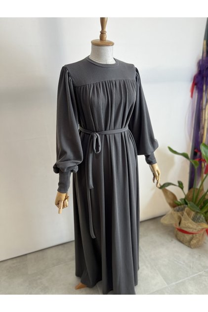 Winter Knitwear with a Bustier Top and a Robe Dress